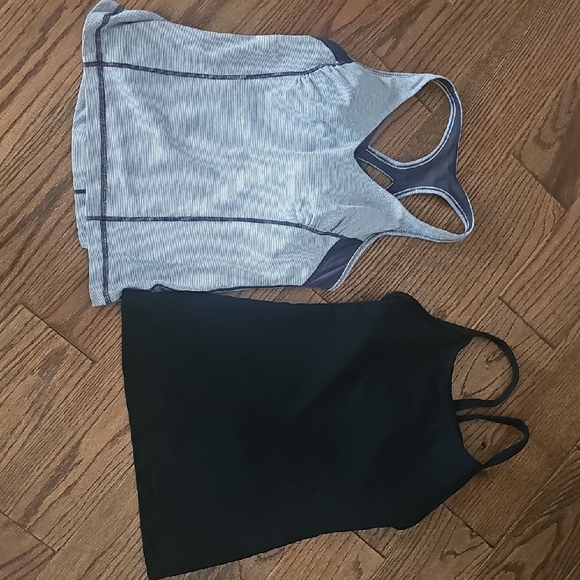 Lululemon Two Racerback Tank Tops - Black and Gray - Picture 1 of 6